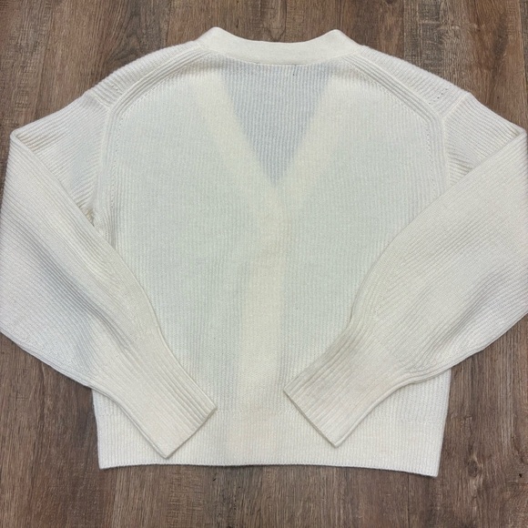 Quince Wool Alpaca Blend Cardigan XS Cream Chunky Knit Button Front - Picture 7 of 7